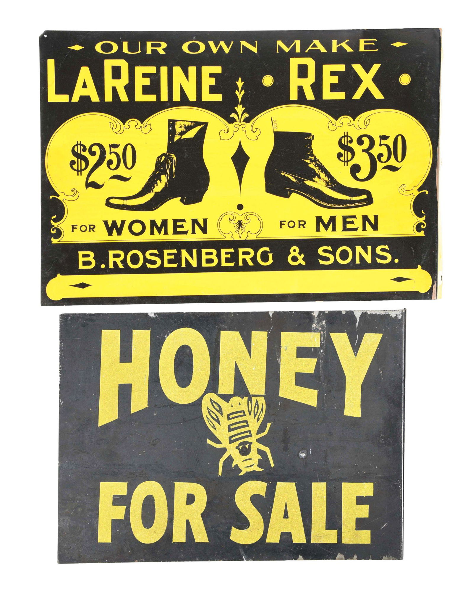 LOT OF 2: FLANGE SIGNS. (1 of 2)