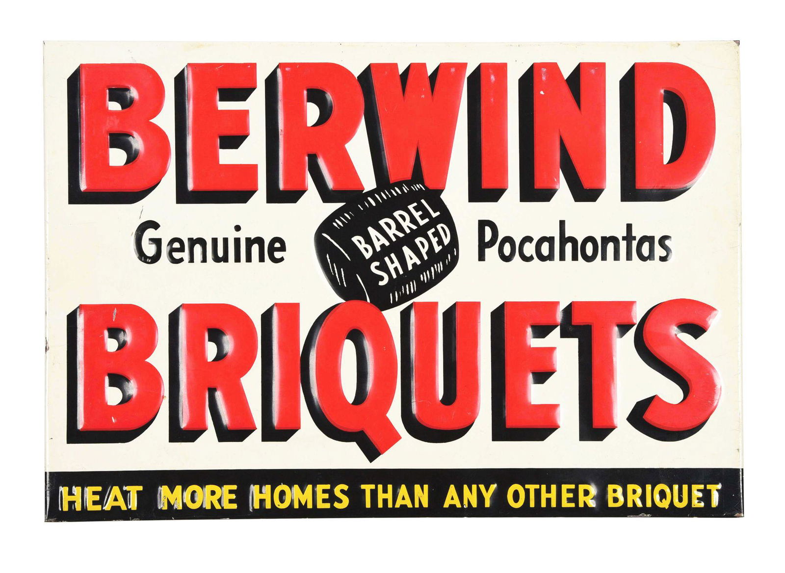 BERWIND BRIQUETS SIGN. (1 of 2)