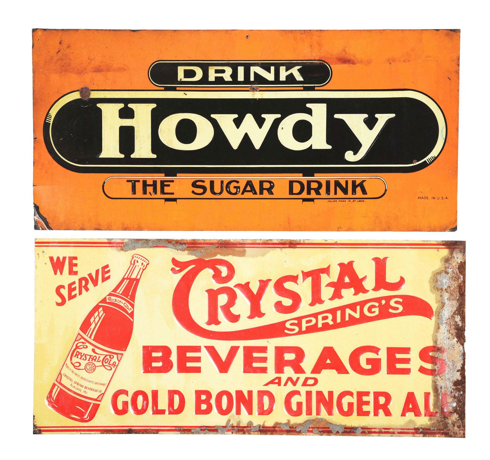 LOT OF 2: TIN TACKER SIGNS. (1 of 2)