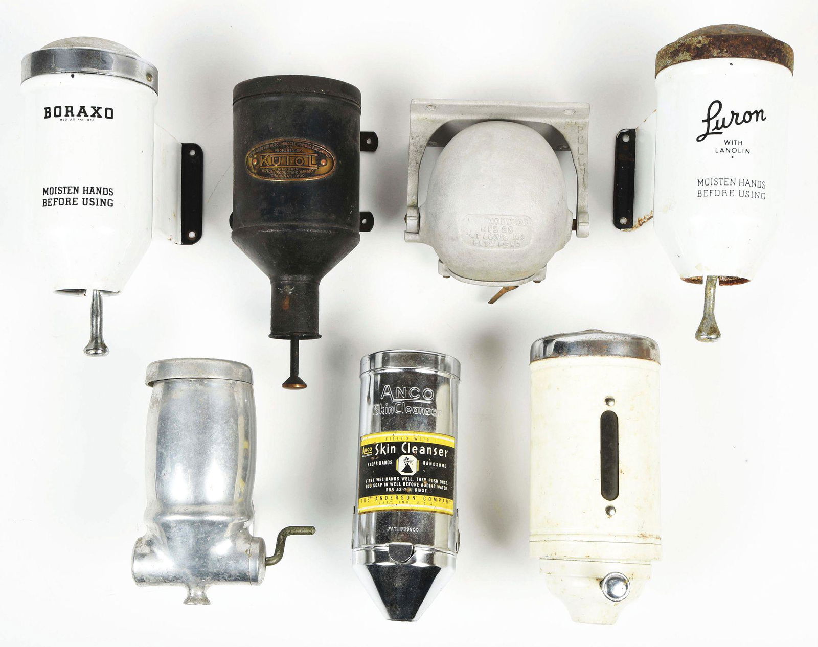 LOT OF 7: EARLY SOAP DISPENSERS. (1 of 3)