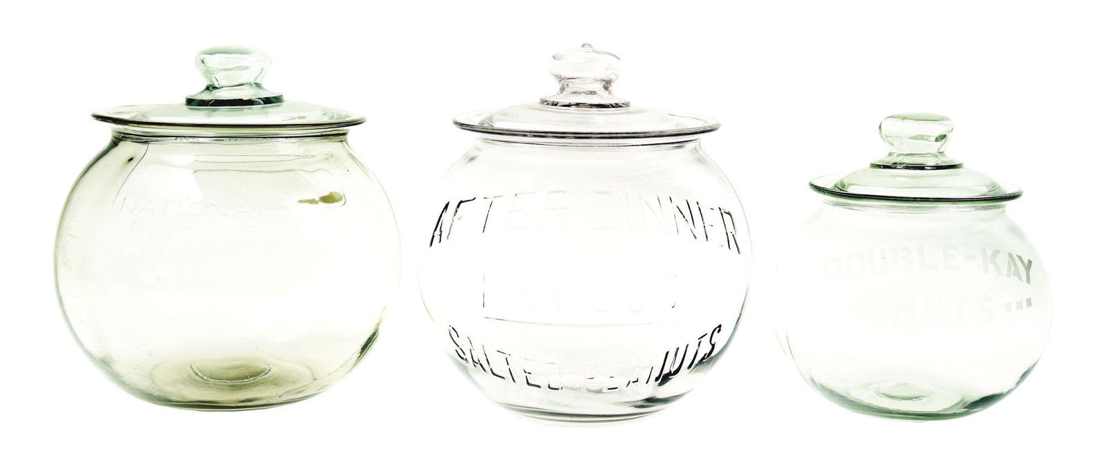 LOT OF 3: COUNTRY STORE DISPLAY JARS. (1 of 3)