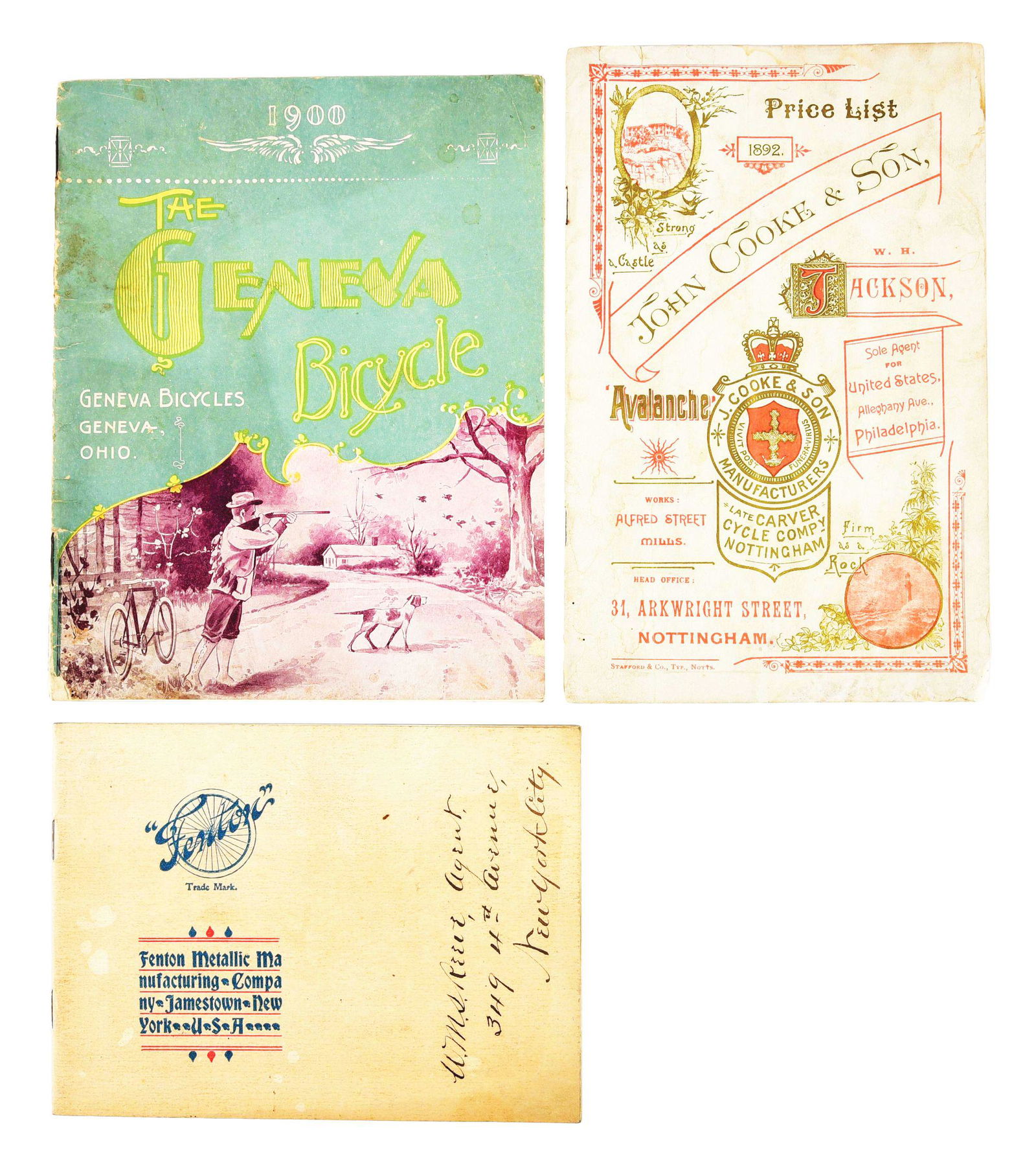 LOT OF 3: 1896 FENTON, 1900 GENEVA, AND 1892 JOHN COOKE (1 of 2)