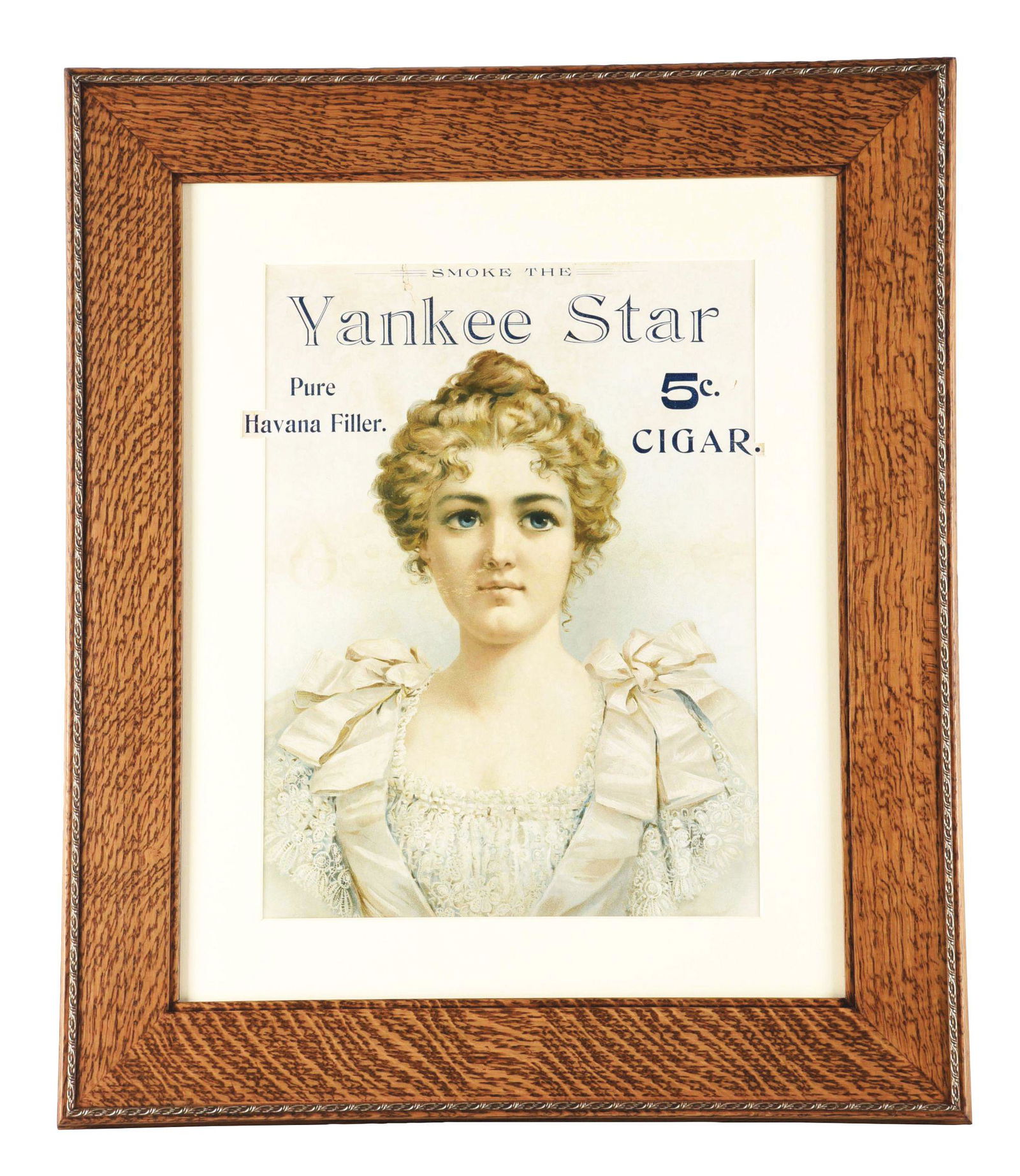 EARLY CARDBOARD "YANKEE STAR" CIGAR SIGN. (1 of 4)