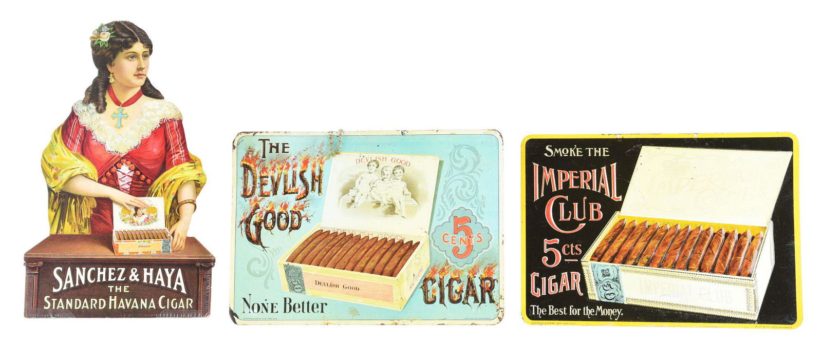 LOT OF 3: CIGAR SIGNS. (1 of 2)