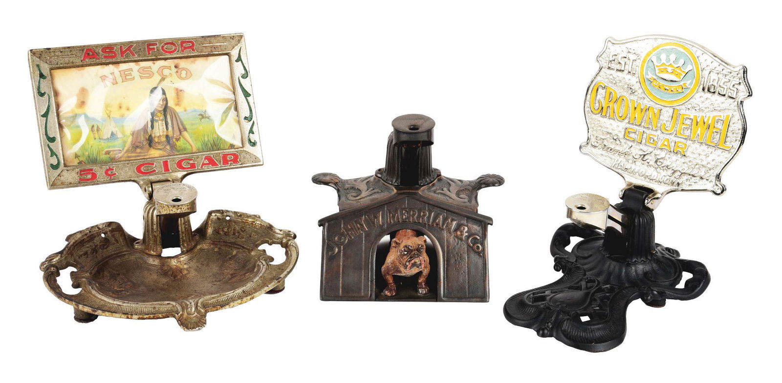 LOT OF 3: COMMERCIAL CIGAR CUTTERS. (1 of 5)