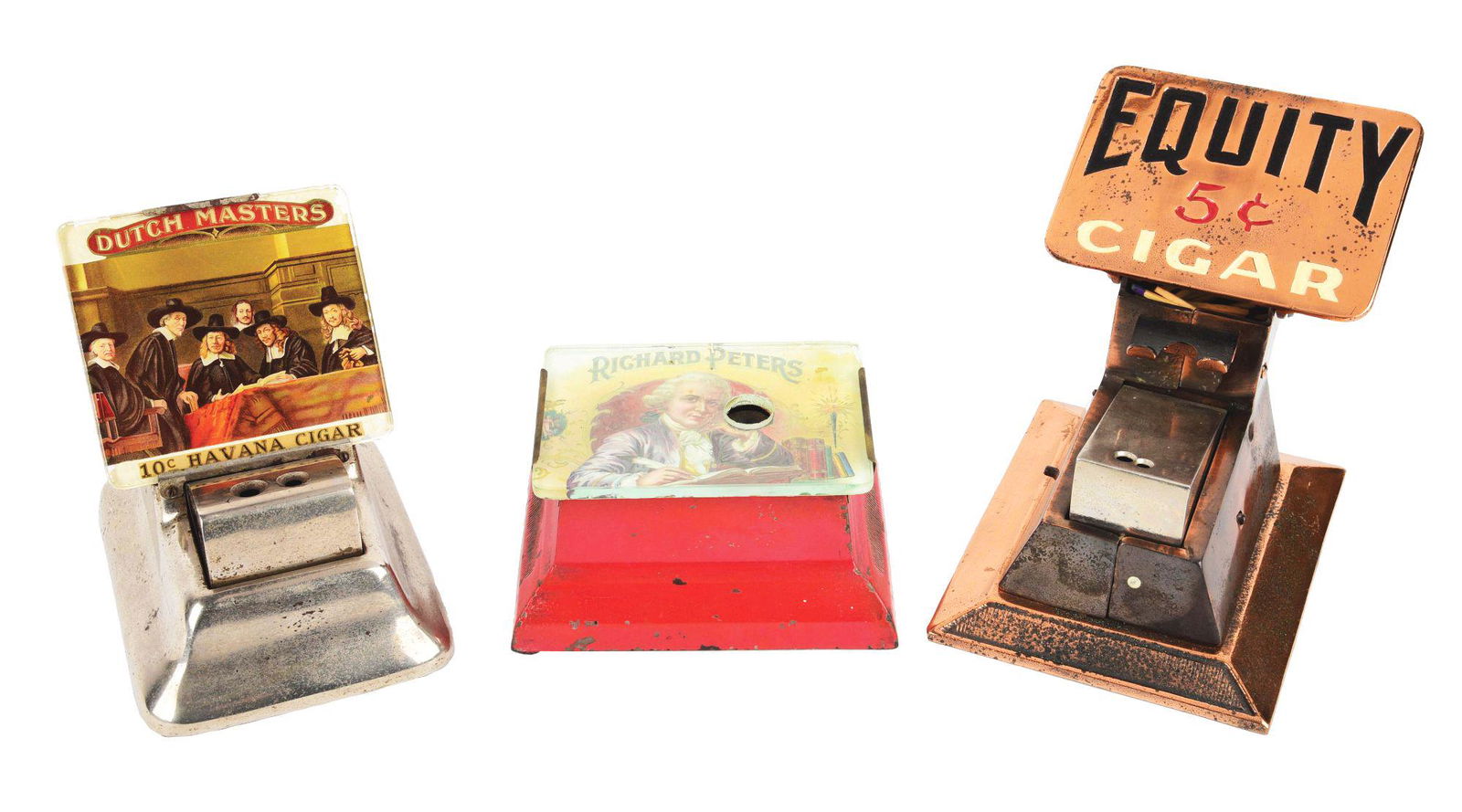 LOT OF 3: COMMERCIAL CIGAR CUTTERS. (1 of 4)