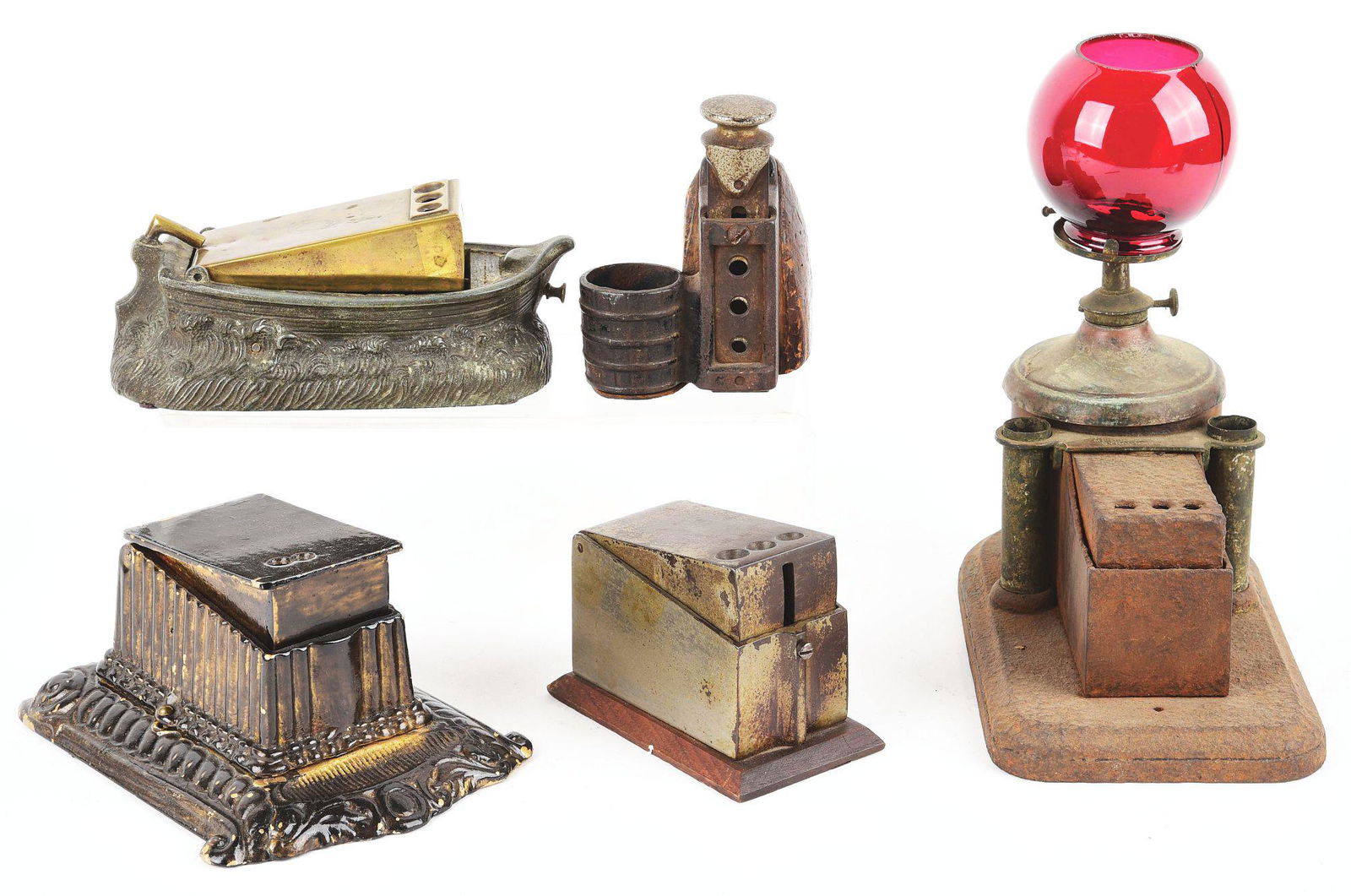 LOT OF 5: MISCELLANEOUS CIGAR CUTTERS. (1 of 4)