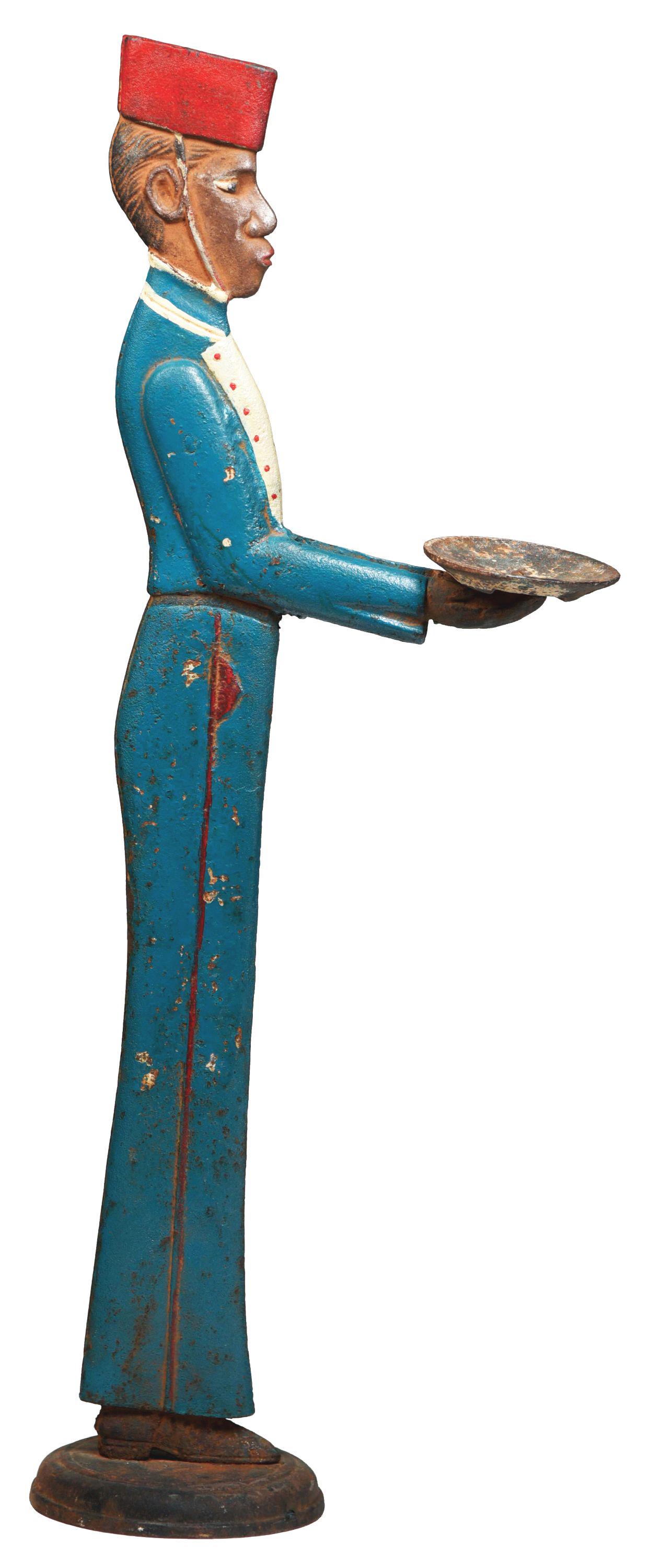 ORIGINAL CAST-IRON BUTLER SMOKING STAND. (1 of 5)