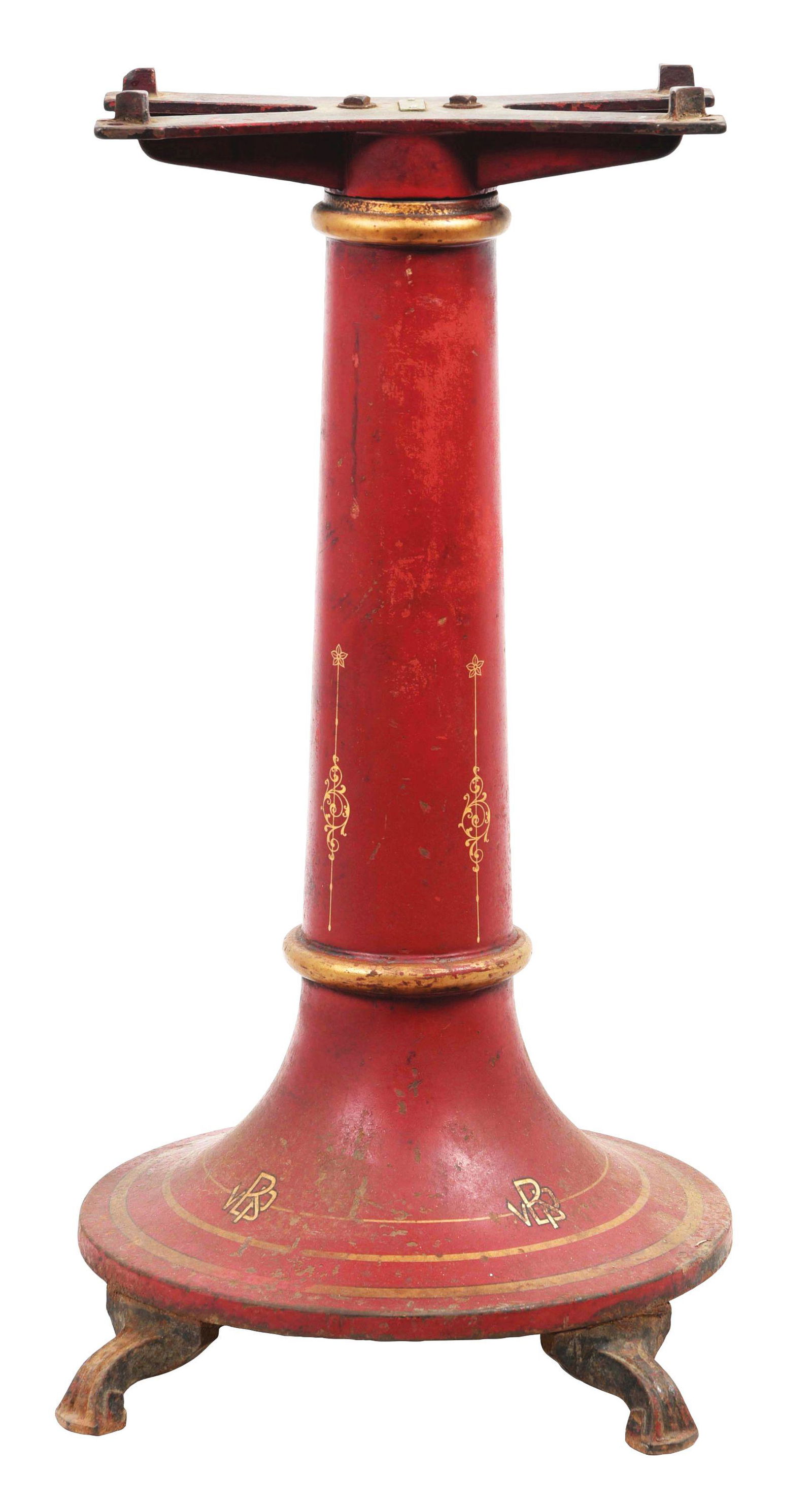 CAST-IRON STAND FOR ANTIQUE COUNTRY STORE MEAT SLICER. (1 of 5)