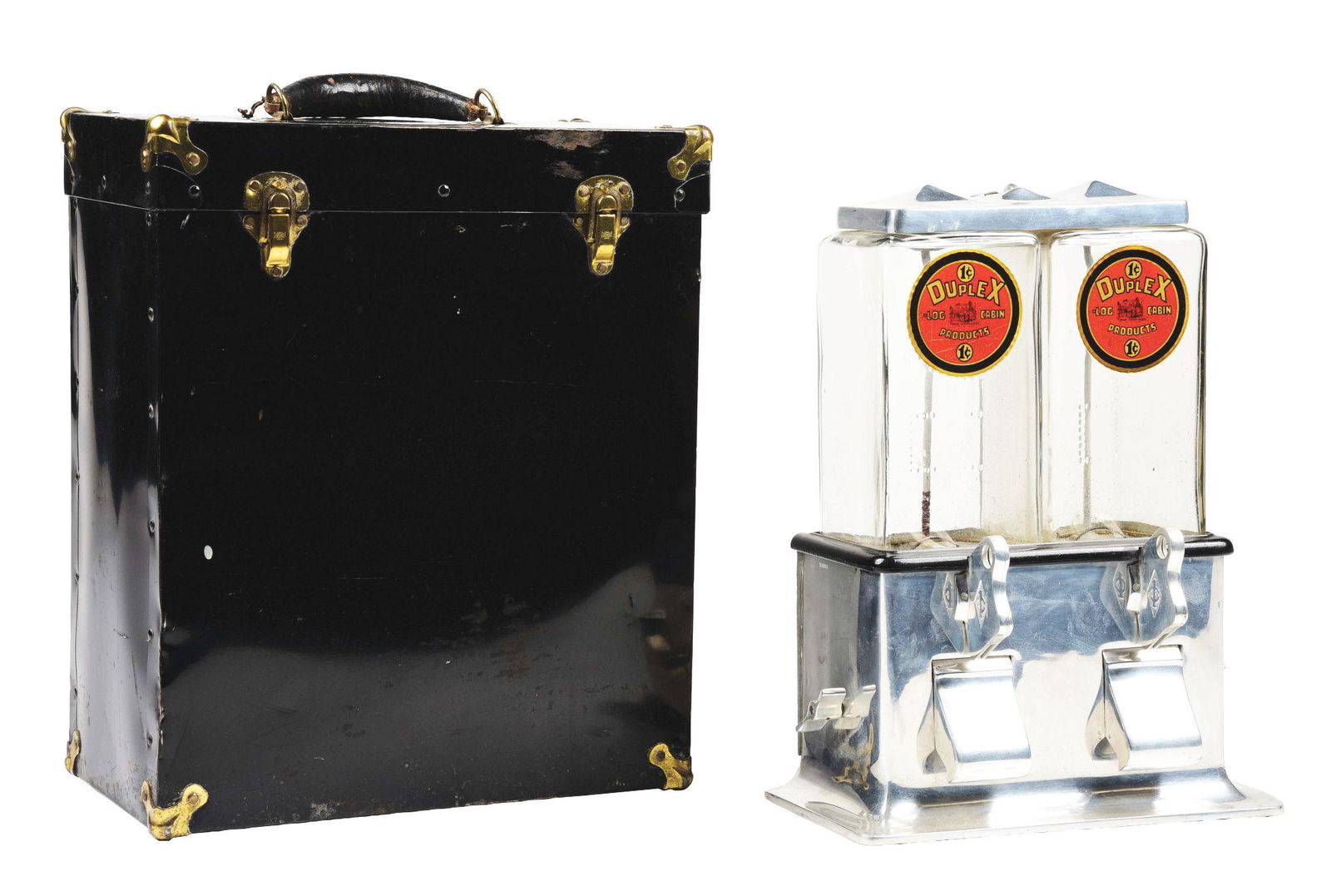 1¢ STANDARD MFG. CO. LOG CABIN DUPLEX PEANUT VENDOR (1 of 5)