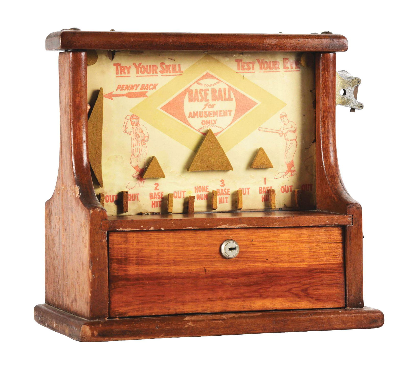 EARLY PENNY COIN FLIP TRADE STIMULATOR WITH A BASEBALL (1 of 4)