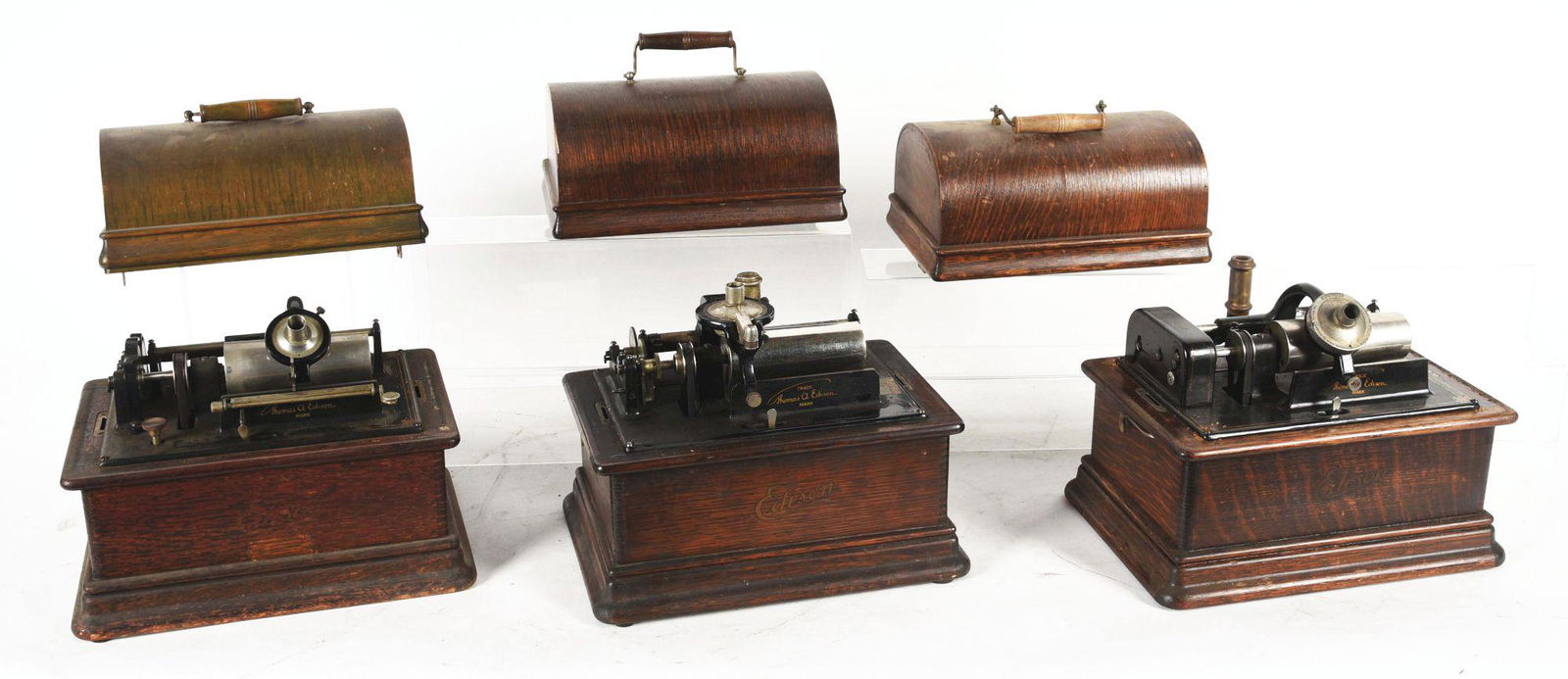 LOT OF 3: EDISON STANDARD PHONOGRAPHS. (1 of 7)