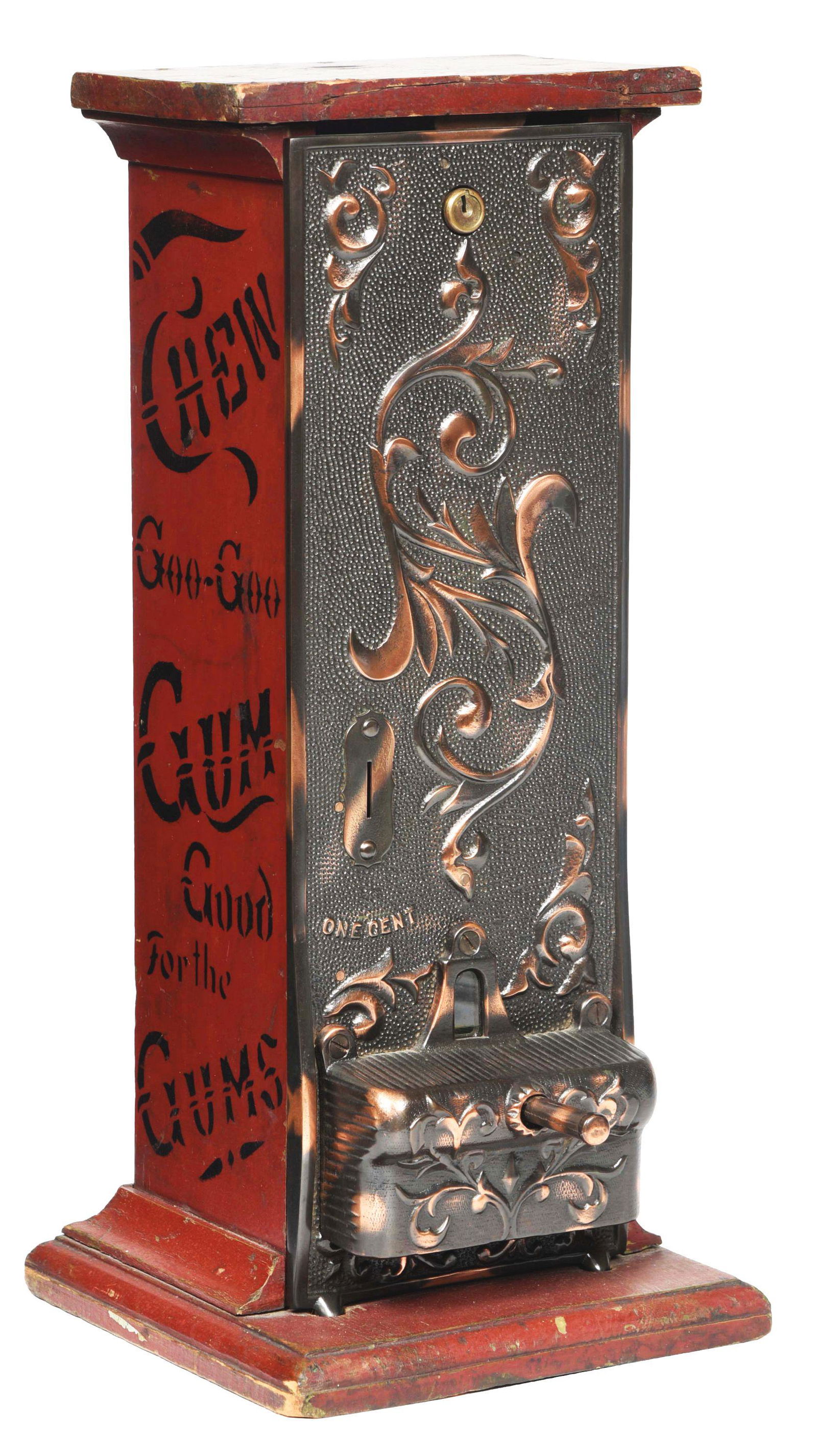 RARE 1¢ MILLS NOVELTY GOO-GOO GUM VENDING MACHINE. (1 of 7)