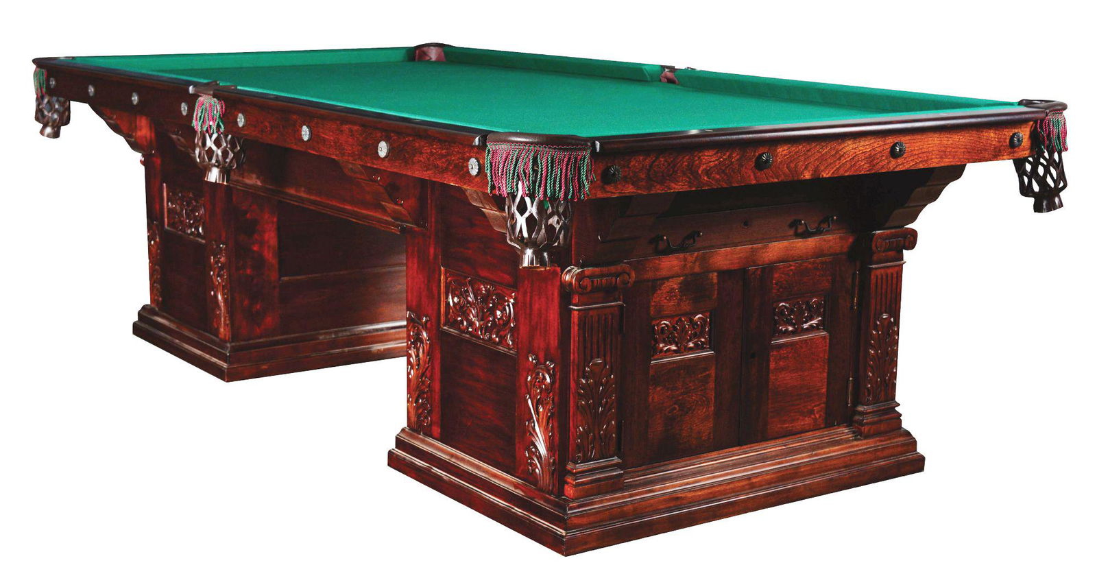 BRUNSWICK-BALKE-COLLENDER CABINET #1 ANTIQUE POOL TABLE (1 of 9)