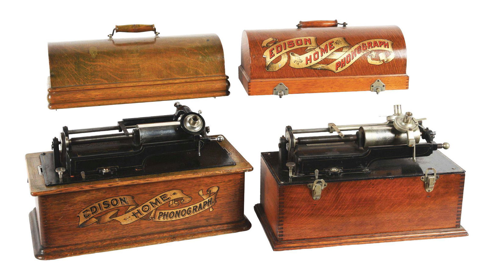 LOT OF 2: EDISON HOME PHONOGRAPHS. (1 of 8)