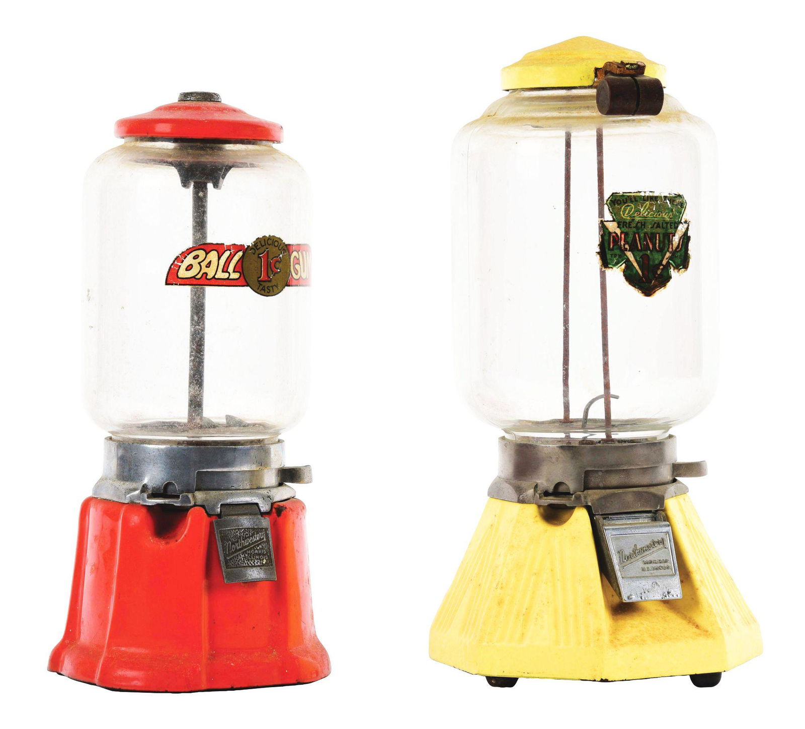 LOT OF 2: NORTHWESTERN GUMBALL AND PEANUT MACHINES. (1 of 4)