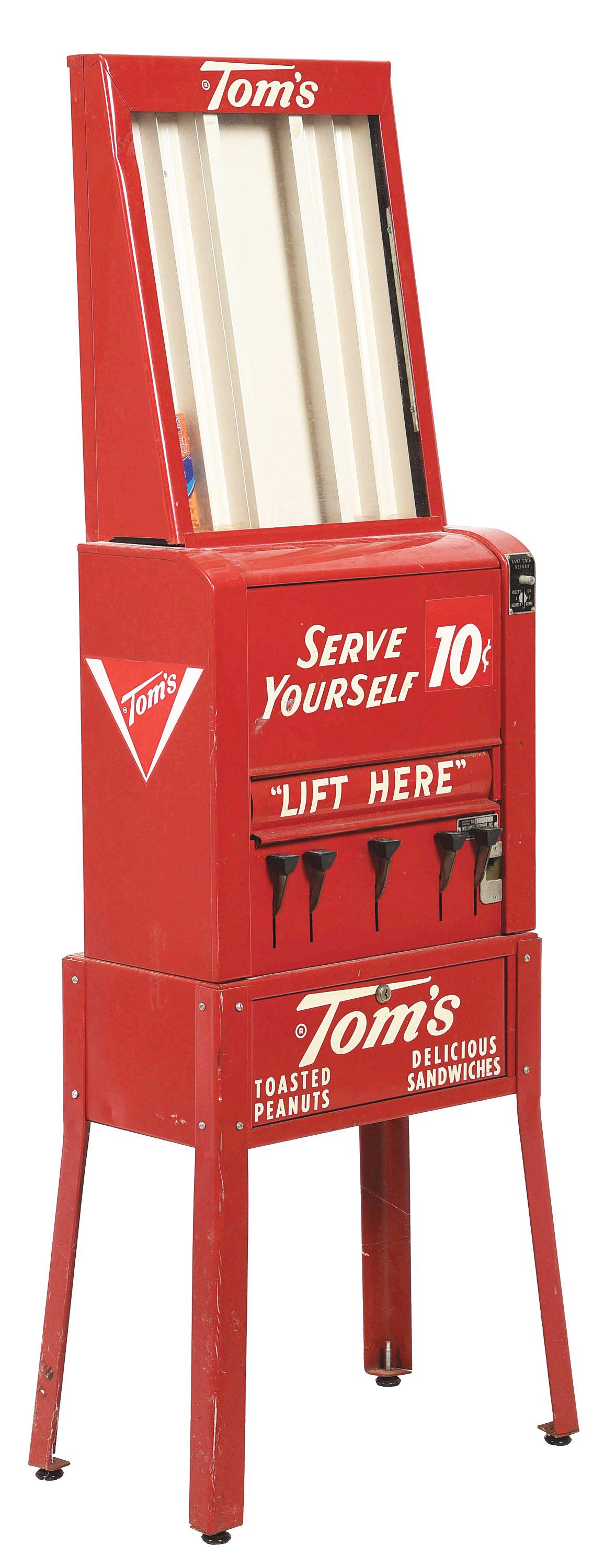 TOM'S PEANUT VENDING MACHINE. (1 of 6)