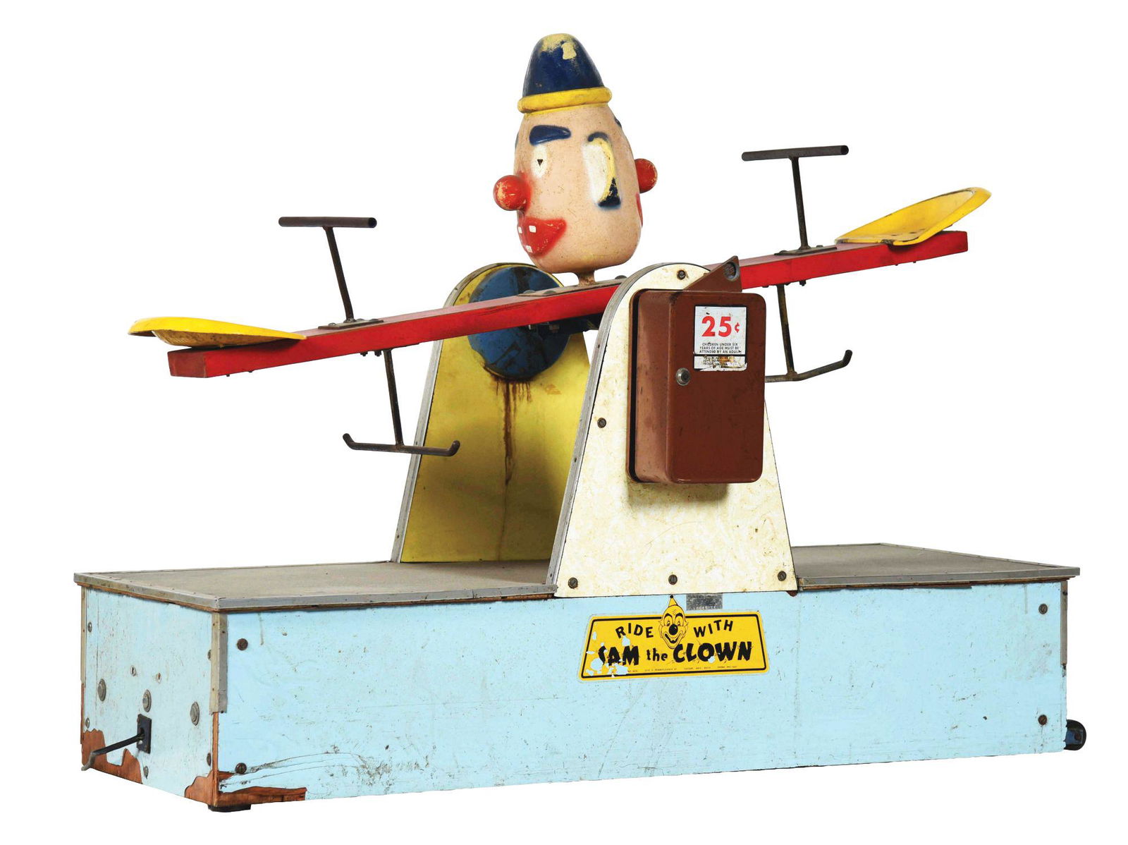 SAM THE CLOWN COIN-OP SEE SAW KIDDIE RIDE. (1 of 7)