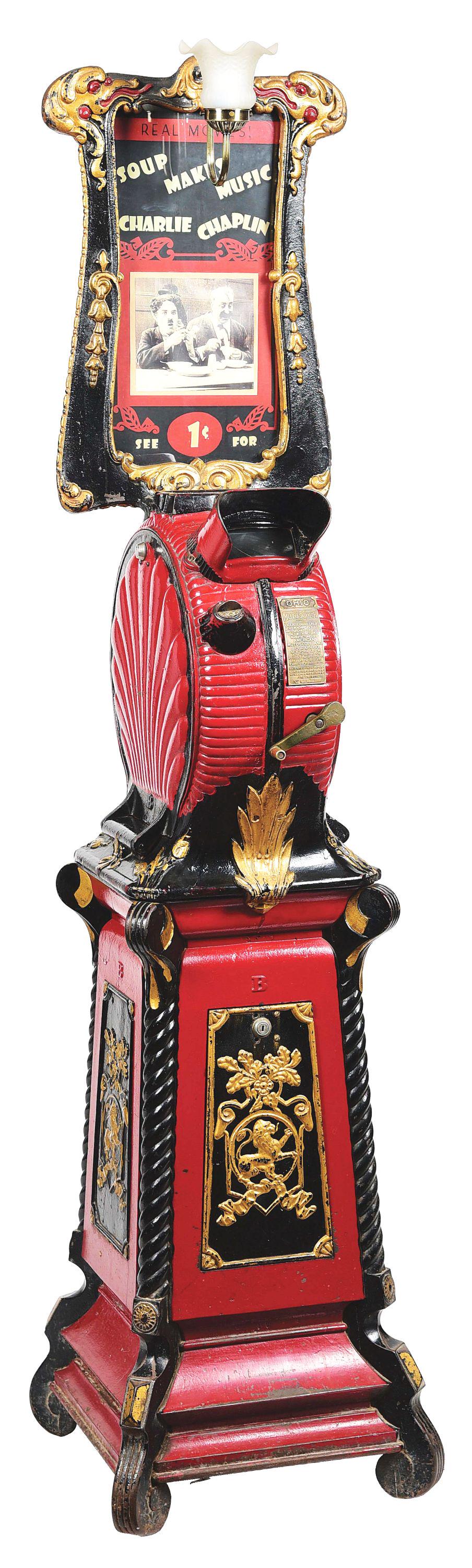 1¢ INTERNATIONAL MUTOSCOPE CLAM SHELL ARCADE VIEWER. (1 of 7)