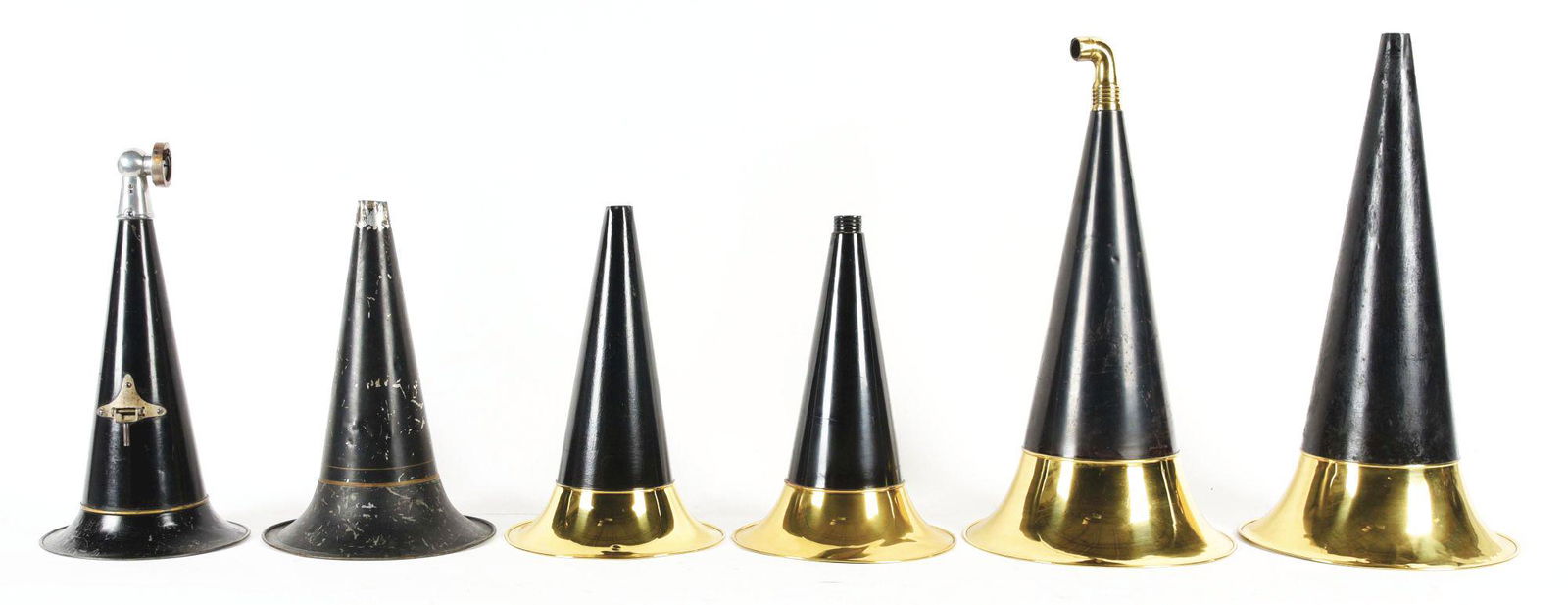 LOT OF 6: ORIGINAL PHONOGRAPH HORNS. (1 of 4)