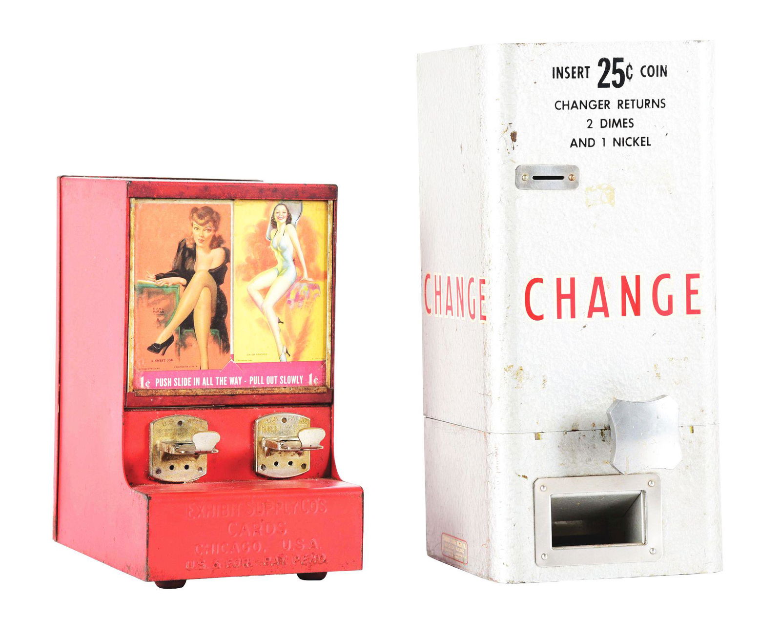 LOT OF 2: 1¢ EXHIBIT SUPPLY CARD VENDOR AND AN (1 of 5)