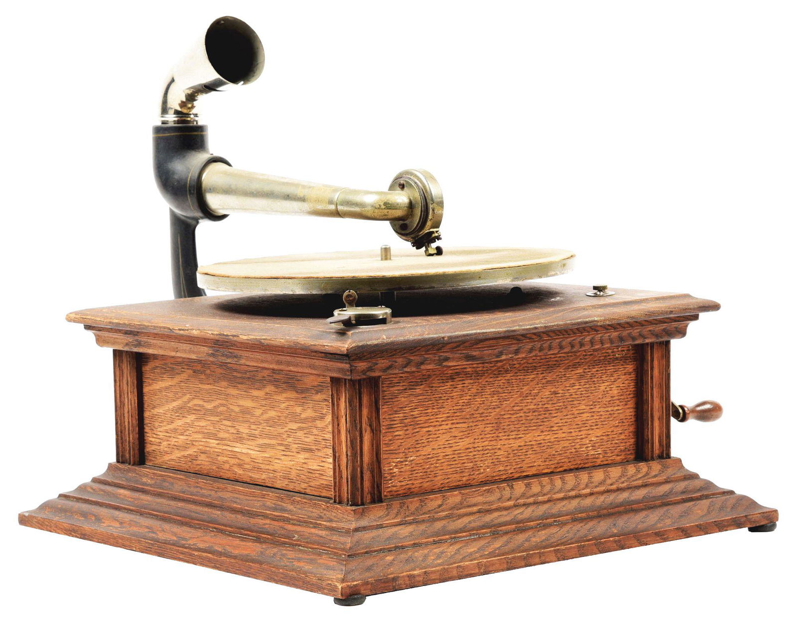 OAK PHONOGRAPH WITHOUT HORN. (1 of 5)