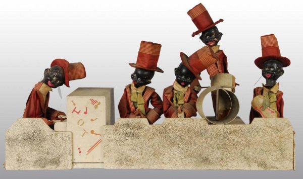 Black Americana Folk Art Band Marionette Set.