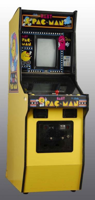 Bally Baby Pac Man Pinball & Video Game.: Description 1982. Working. Condition (Fair - Good). Size 67 - 3/4" T.