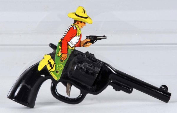 Me and My Buddy Animated Cap Gun.: Description Sometimes the gun does not return properly when the trigger is pulled. Size 8" L.