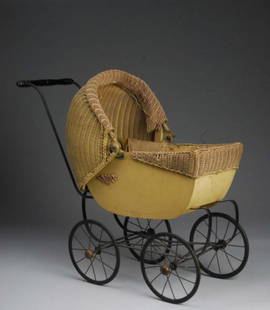 Wicker Baby Doll Carriage.: Condition (Excellent). Size 28" x 25".