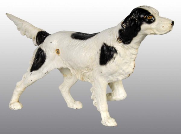 Cast Iron Setter Doorstop.: Description Made by Hubley, cat. #347. Full-figure. Later casting. Condition (Excellent). Size 8 - 7/8" x 15 - 1/2".
