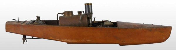 H. E. Boucher Company Live Steam Boat Toy.: Description Built scale model ships for naval architects and exhibition purposes. In the 1920s, Boucher Inc. was formed to buy the Voltamp Company. At that time, the Company developed a line of steam