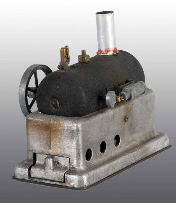 Fulton Horizontal Spirit Fired Steam Engine Toy.: Description Made by Marvindustries in the 1940s. While the electric variation of this model is quite common, this is a very rare engine fired by a spirit burner. This was either an experimental model