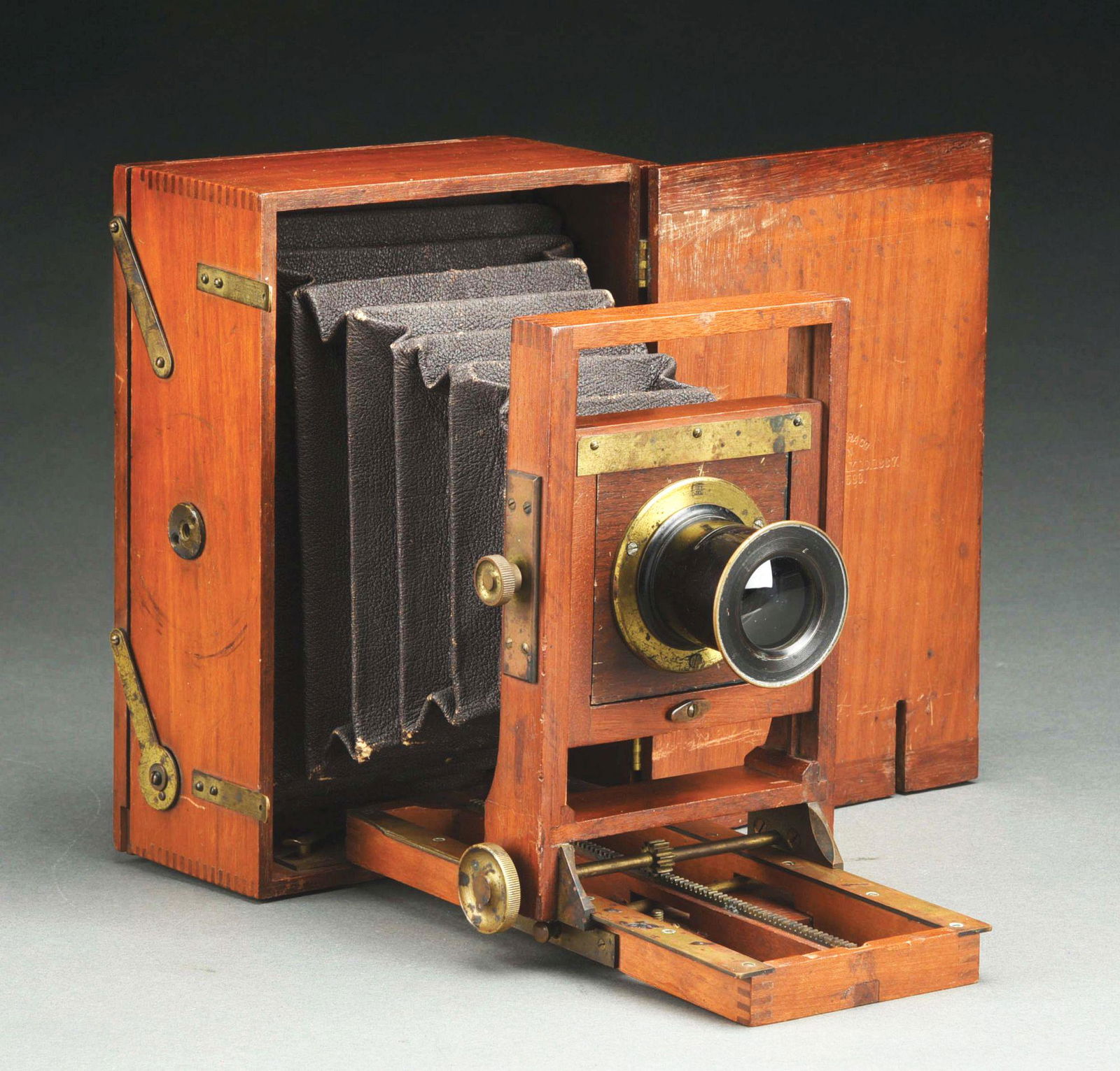 BLAIR CAMERA CO. LUCIDOGRAPH CIRCA 1885 - 1890.: Rare Blair Lucidograph. Bellows in very good condition with minor scuffing and wear. Wood and brass in average condition with scuffing and patina throughout. Lens is Rectilineaire Extra-Rapide in good