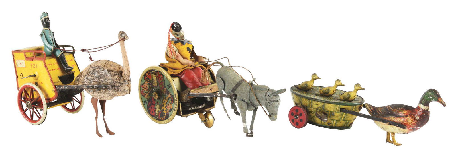 LOT OF 3: GERMAN LEHMANN TIN LITHO WIND-UP TOYS. (1 of 3)