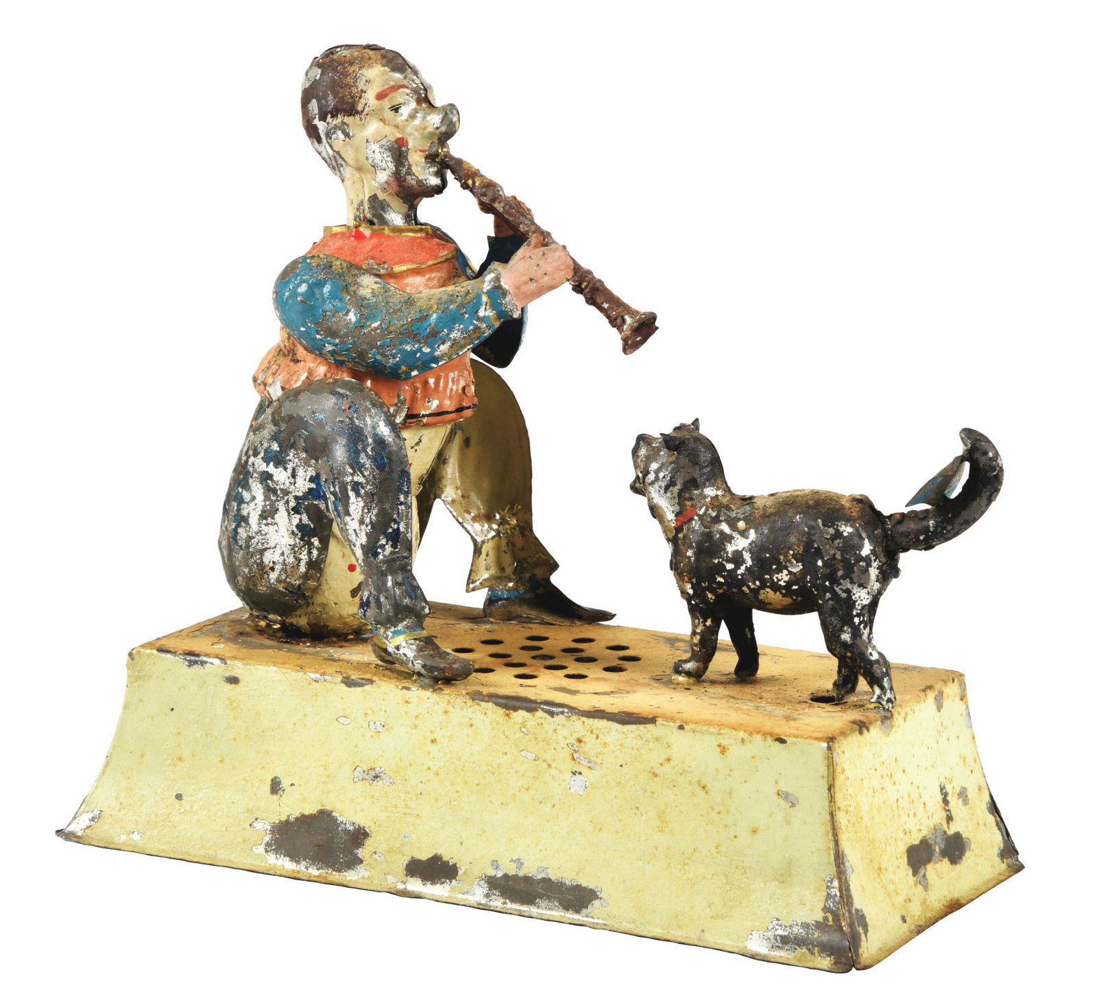 EARLY GERMAN HAND PAINTED CLOWN AND CAT TOY. (1 of 5)