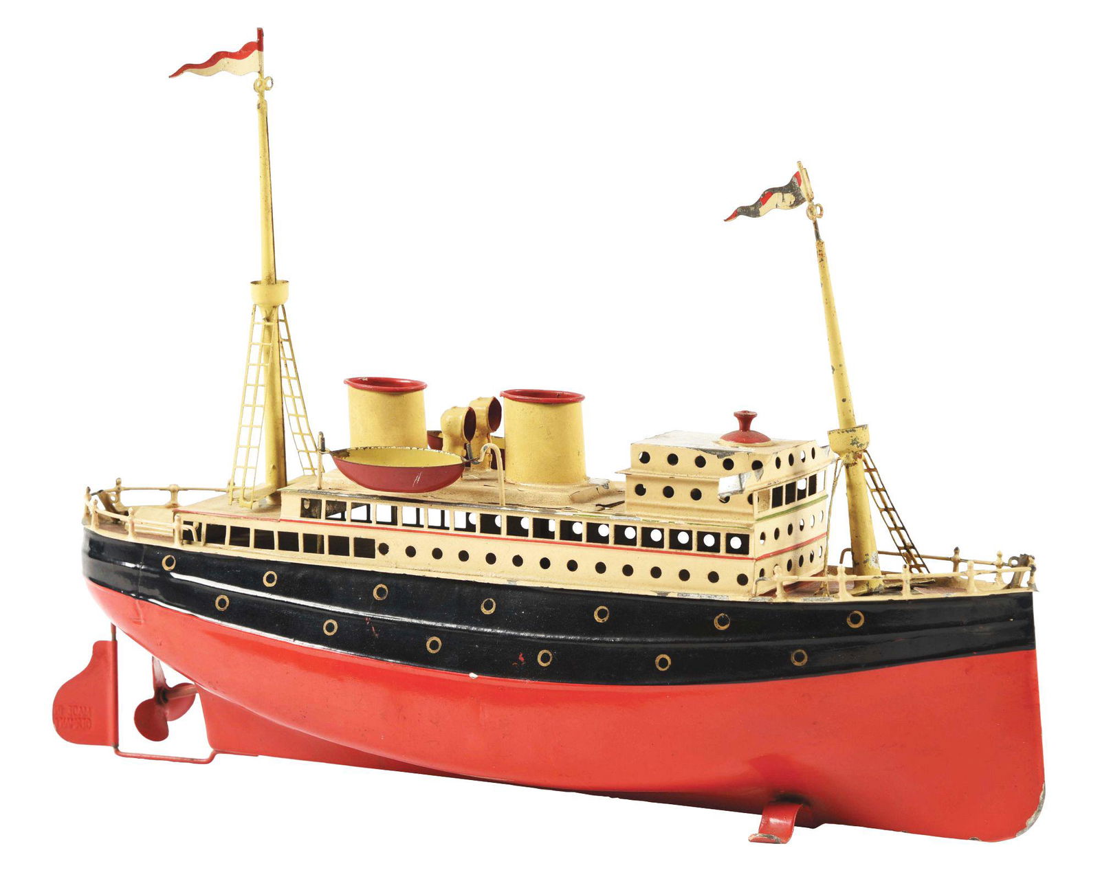 GERMAN HAND-PAINTED FLEISCHMANN GFN TIN WIND-UP OCEAN (1 of 4)