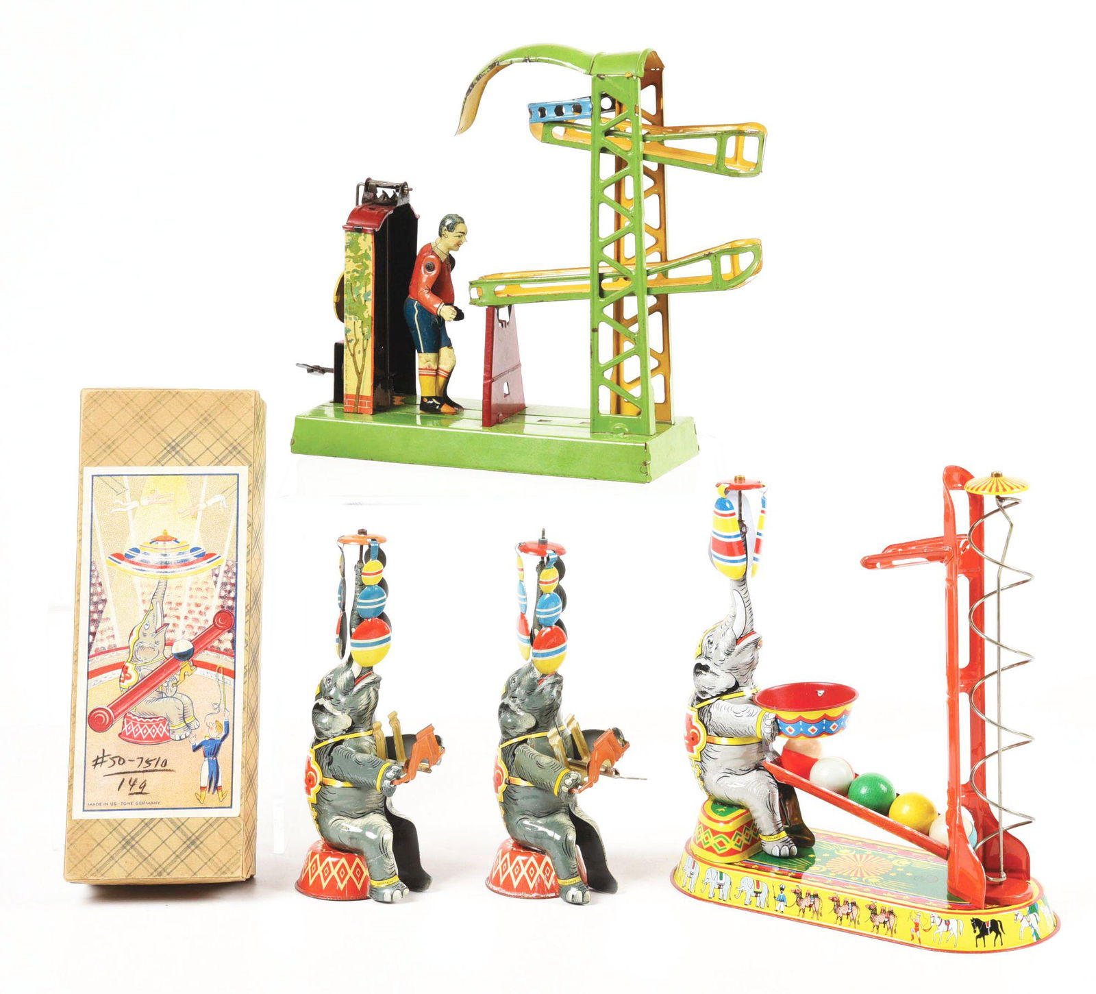 LOT OF 4: GERMAN TIN LITHO MARBLE TYPE GAMES. (1 of 4)