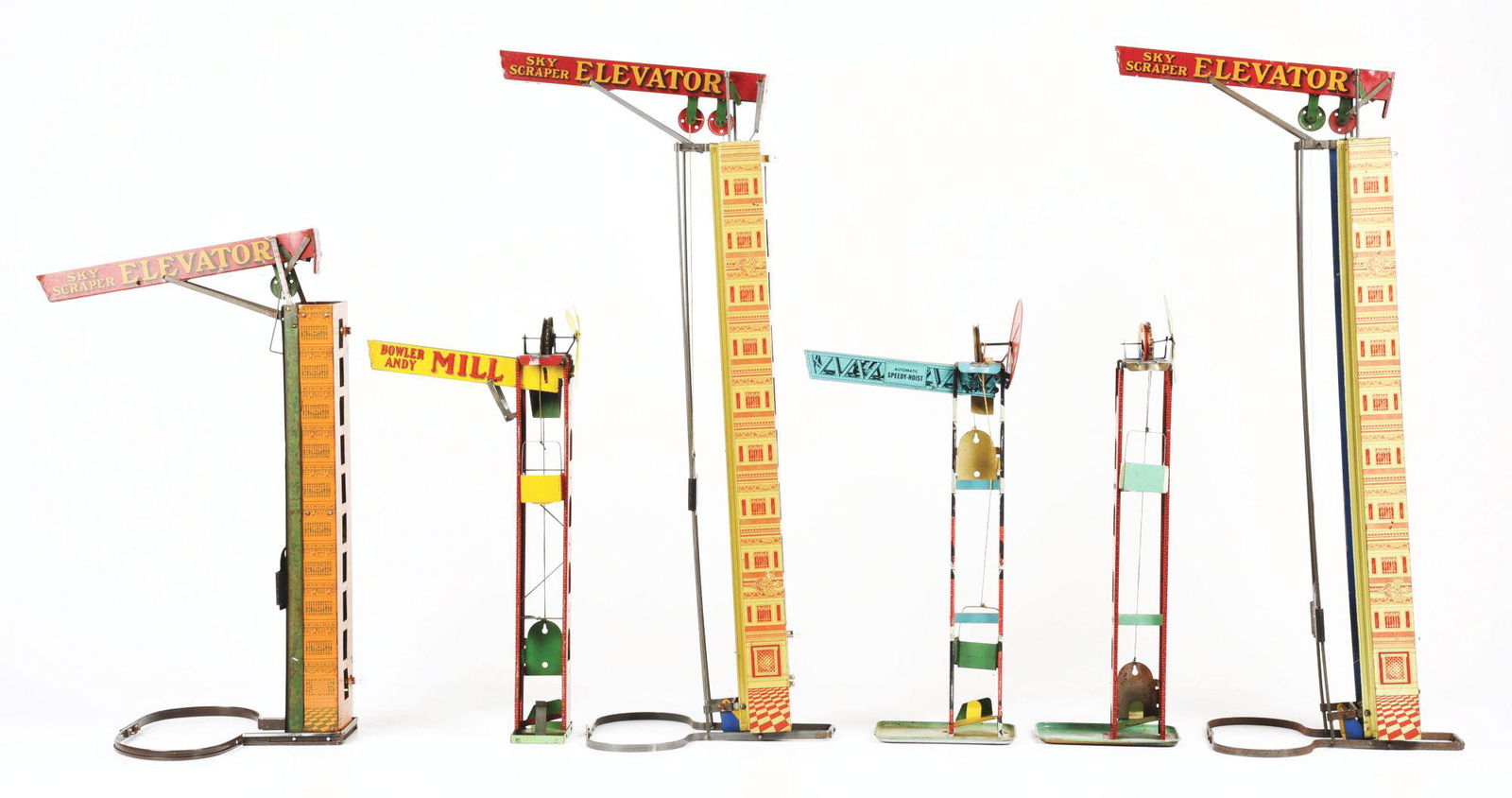 LOT OF 6: VARIOUS TIN LITHO MARBLE ELEVATOR GAMES. (1 of 4)