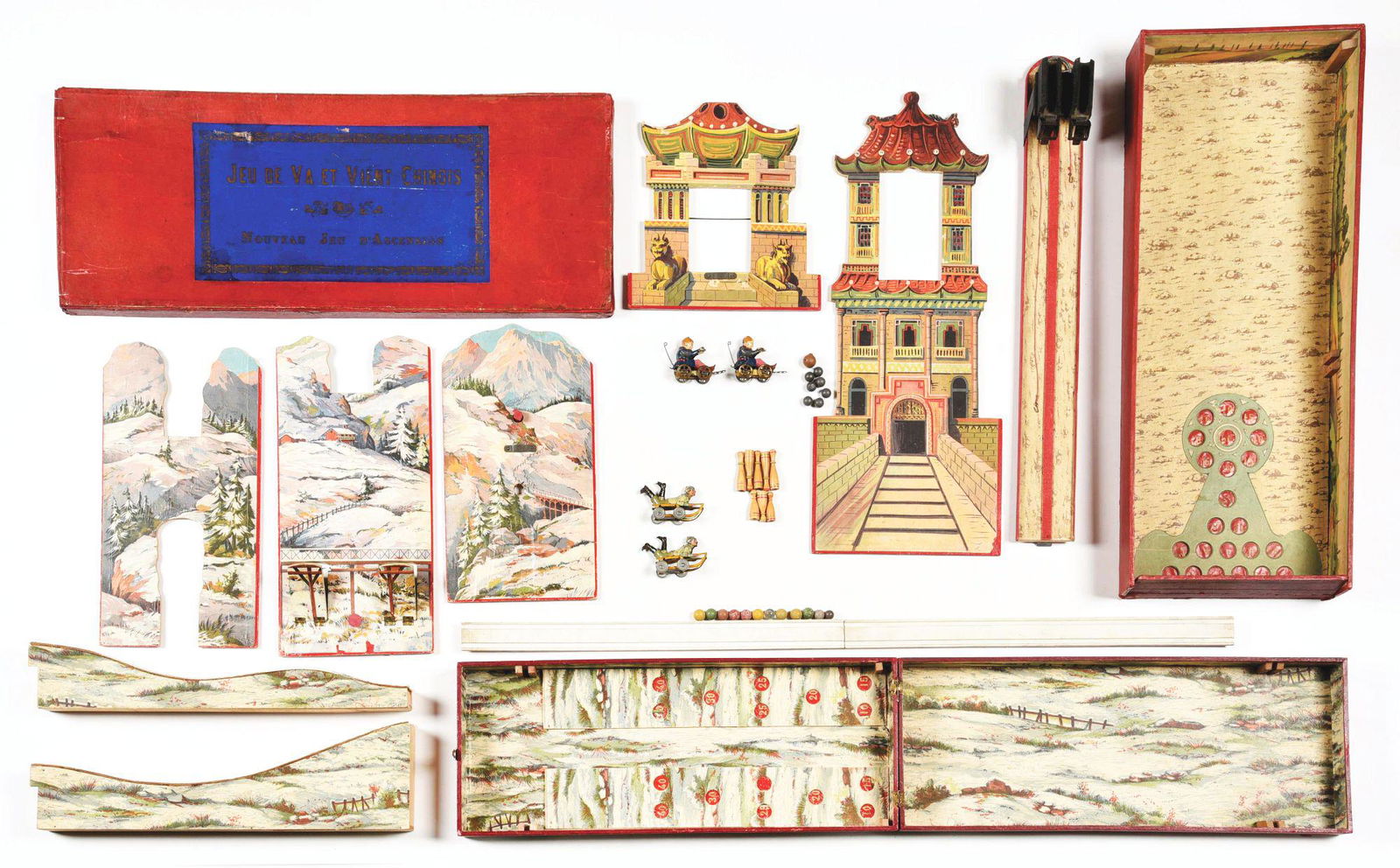 LOT OF 2: EARLY FRENCH TOBOGGAN-THEMED GAMES. (1 of 8)