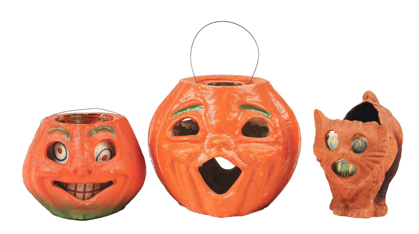 LOT OF 3: VINTAGE HALLOWEEN JACK-O'-LANTERNS - PULP (1 of 5)