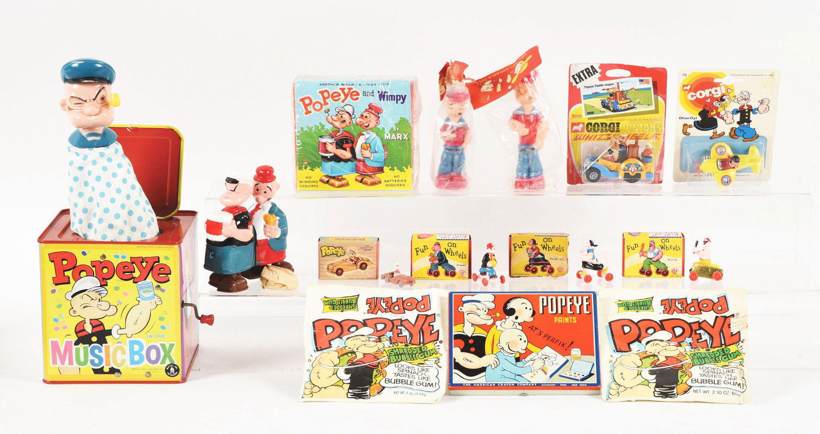 LOT OF 13: VARIOUS POPEYE TOYS AND MEMORABILIA. (1 of 1)