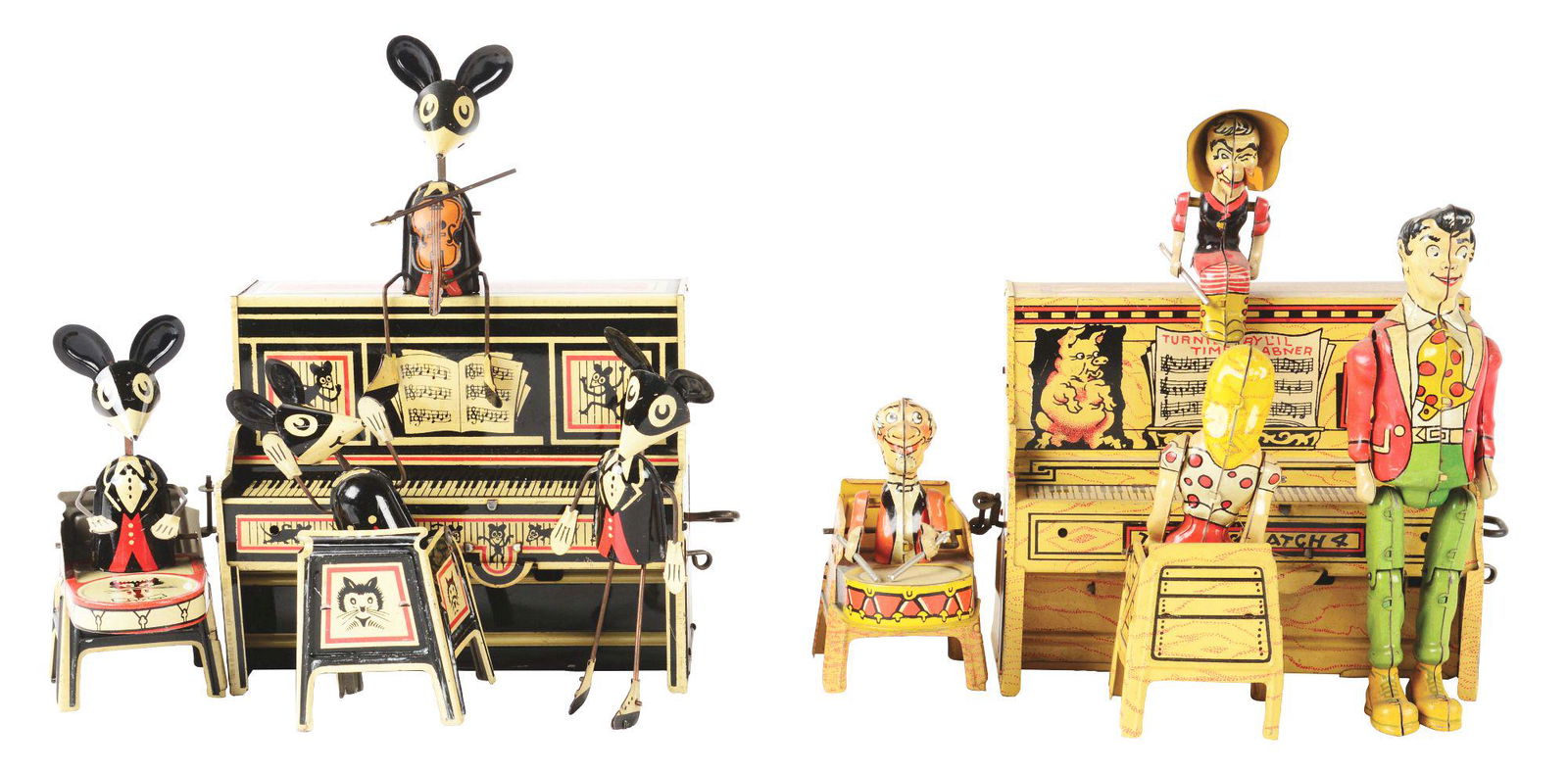 LOT OF 2: AMERICAN MADE TIN LITHO WIND-UP BAND TOYS. (1 of 4)