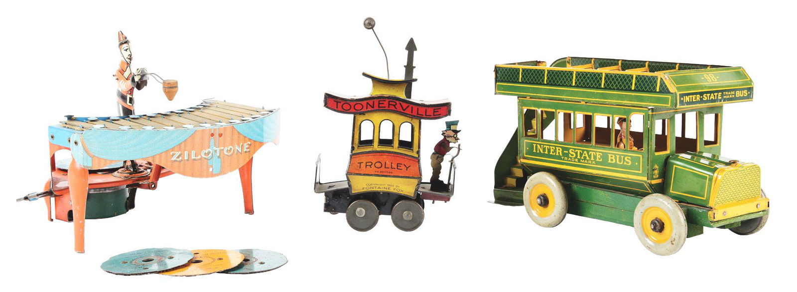 LOT OF 3: AMERICAN AND GERMAN MADE TIN LITHO WIND-UP (1 of 2)