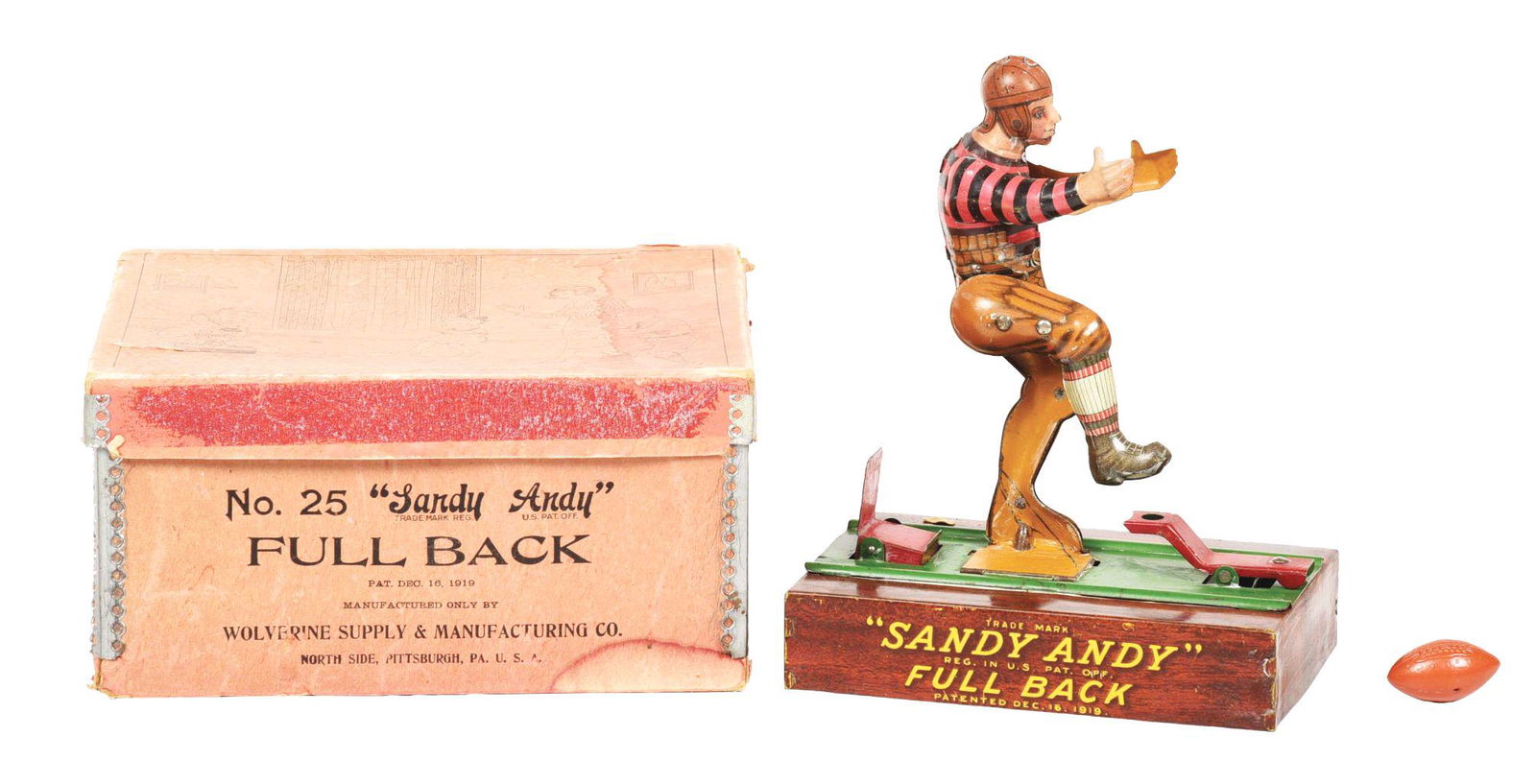 WOLVERINE SANDY ANDY FULL BACK FOOTBALL TOY. (1 of 3)