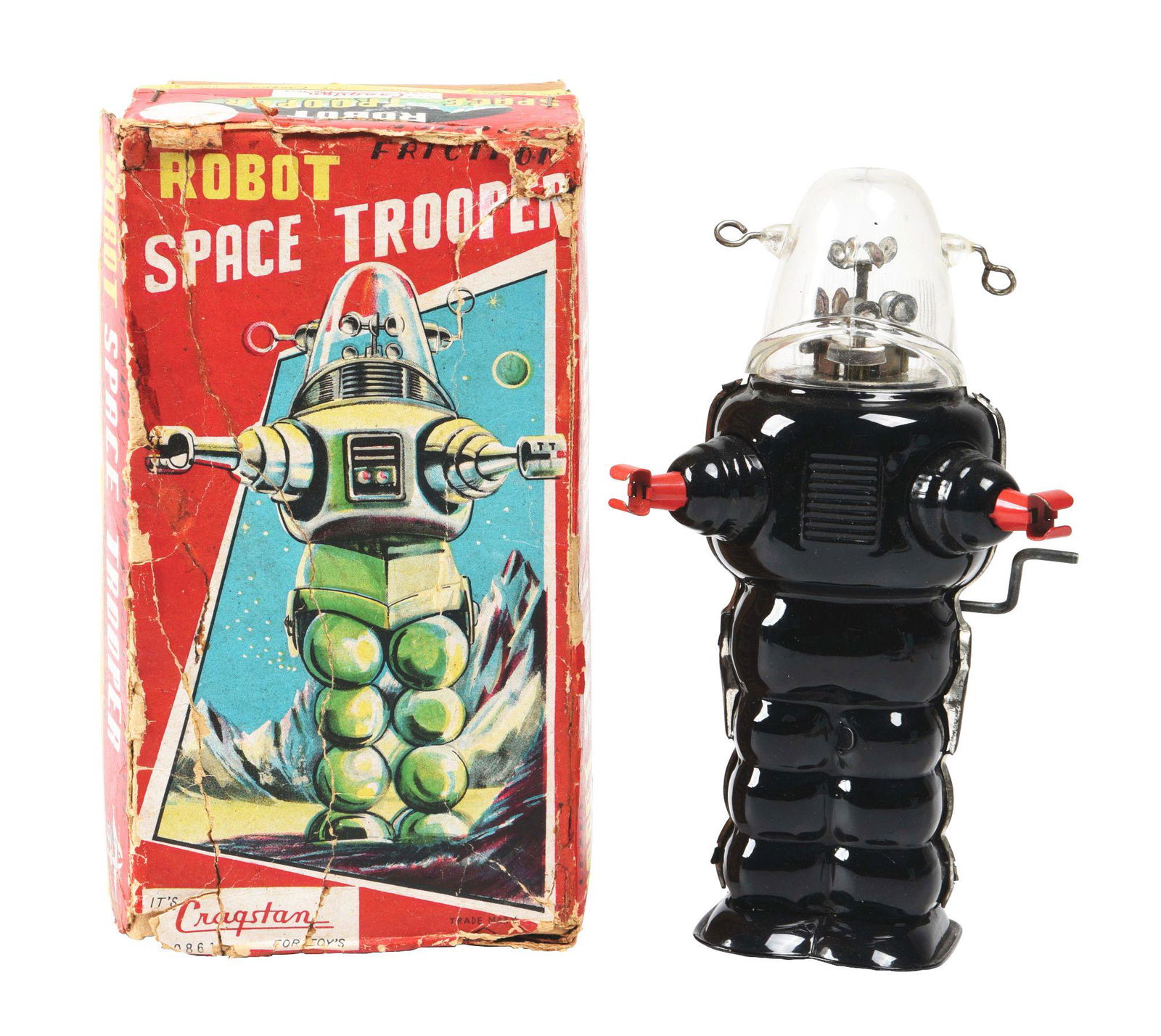 JAPANESE CRANK FRICTION KO SPACE TROOPER ROBOT. (1 of 4)