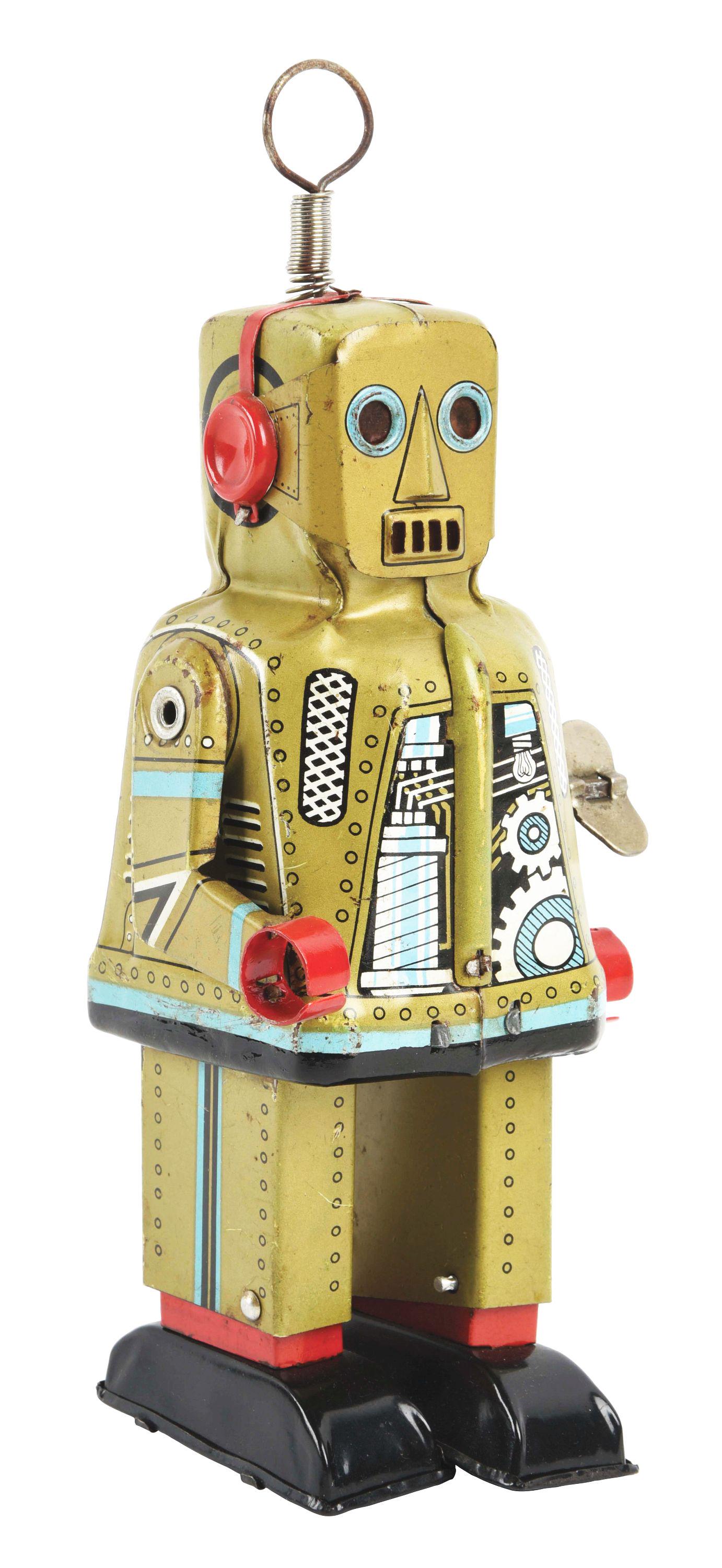 JAPANESE TIN LITHO WIND UP KO SPARKY ROBOT. (1 of 4)