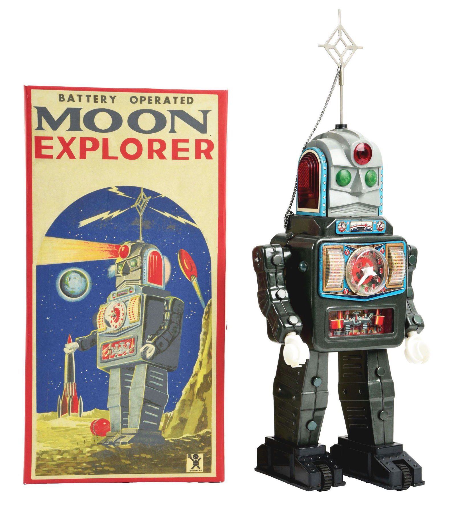 Japanese Battery Operated Alps Moon Explorer Robot.