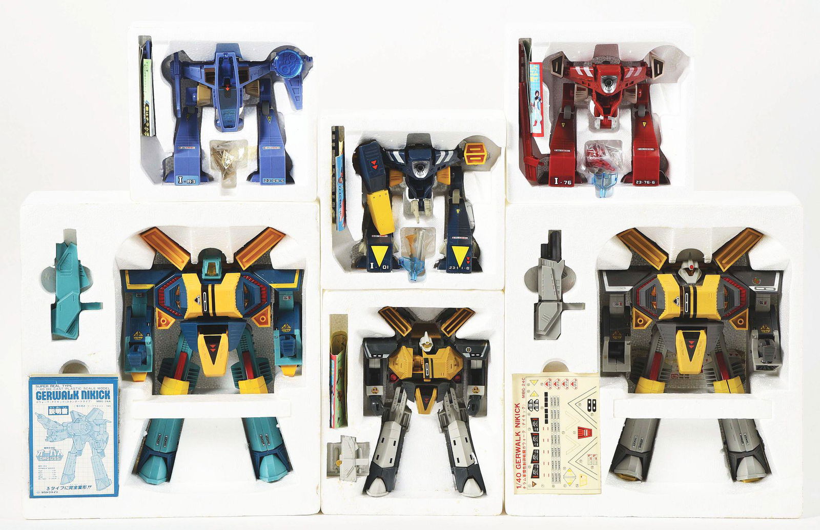 LOT OF 6: GERWALK TAKATOKU TOYS ROBOT TRANSFORMERS. (1 of 3)