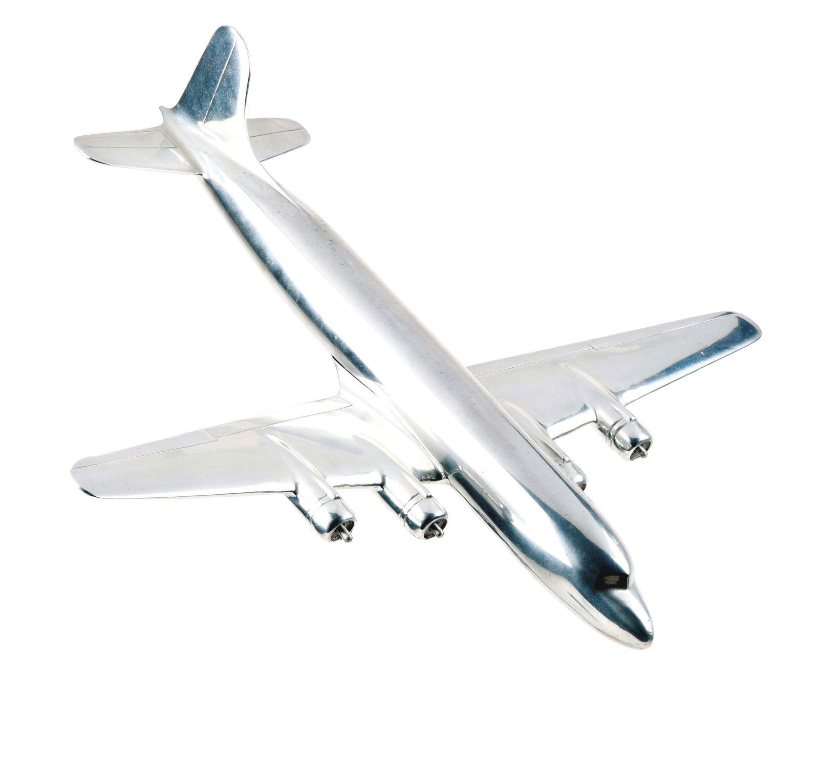 DOUGLAS DC 4 ALUMINUM AIRPLANE MODEL. (1 of 2)
